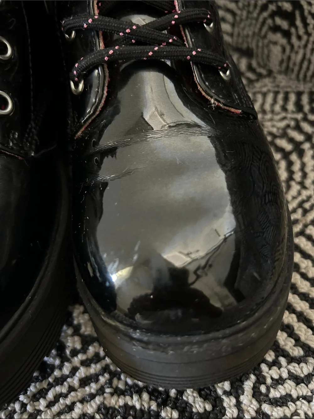 Skechers Black Patent Platform Boots